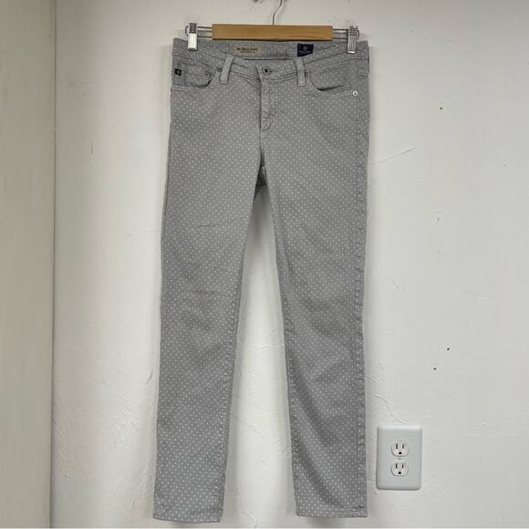 AG Adriano Goldschmeid Grey Polka Dot Slim Fit Jeans 27 The Stevie Slim Ankle - Picture 1 of 10
